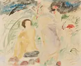 2 Frauen im Gespräch by Erich Heckel, 1928, Watercolor, sold Dec 2014