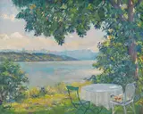 Edward Cucuel, Blick auf den Starnberger See, Um 1920/30, Oil