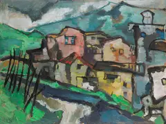 Pontremoli by Werner Scholz, 1962, Oil on fibreboard, sold Dec 2014