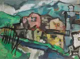 Werner Scholz, Pontremoli, 1962, Oil on fibreboard