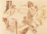 Paar im Schlafzimmer by George Grosz, Um 1925/1930, Watercolor, sold Dec 2014