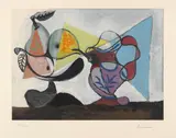 Pablo Picasso, Nature morte aux poires et au pichet (Still Life with Pears and Pitcher), Um 1960, Etching and aquatint in colors