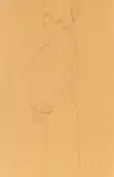 Schwangere im Profil nach links, Studie zu "Hoffnung I" by Gustav Klimt, 1903/04, Pencil drawing, sold Dec 2014
