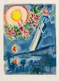 Marc Chagall, Verlobte im Himmel von Nizza, 1967, Lithograph in colors