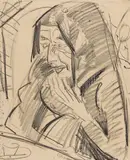 Alte Bäuerin by Ernst Ludwig Kirchner, Um 1926, Chalk drawing, sold Dec 2014