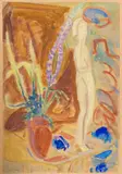 Erich Heckel, Blumen und Holzfigur