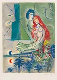 Marc Chagall, Die Sirene und der Dichter, 1967, Lithograph in colors
