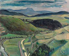 Kurt Weinhold, Alblandschaft bei Haigerloch, 1929, Oil on canvas