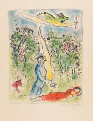 Im Lande der Götter by Marc Chagall, 1967, Lithograph in colors, sold Dec 2014