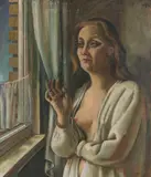 August Wilhelm Dreßler, Frau am Morgen (Am Fenster), 1923, Oil on canvas