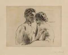 Zwei Menschen by Edvard Munch, 1914, Drypoint, sold Dec 2014
