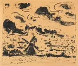 Windmühle bei Burg auf Fehmarn by Ernst Ludwig Kirchner, 1908, Lithograph, sold Dec 2014