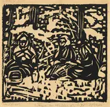 Ernst Ludwig Kirchner, Drei Frauen am Waldesrand, 1906, Woodcut
