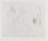 Pablo Picasso, Raphael et la Fornarina V: avec voyeur écartant le rideau, 1968, Etching