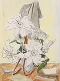 Weisse Clematis by Erich Heckel, 1959, Watercolor, sold Dec 2014