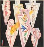 Karl Hermann Trinkaus, Liebespaare, 1926, Watercolor
