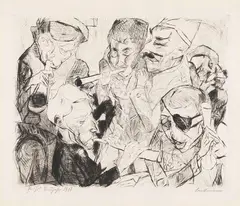 Prosit Neujahr by Max Beckmann, 1917, Drypoint, sold Dec 2014