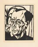 Erich Heckel, Bildnis E.H, 1917, Woodcut