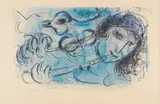 Marc Chagall, Der Flötenspieler, 1957, Lithograph in colors