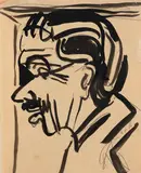 Männerporträt by Ernst Ludwig Kirchner, Wohl 1910, Brush and India ink drawing, sold Dec 2014