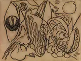 Wilhelm Morgner, Astrale Landschaft IV, 1913, Charcoal drawing