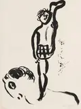 Marc Chagall, Gleichgewichtskünstler auf Pferd, 1956, Lithograph