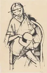 Karl Hofer, Putzmacherin II, 1922, Lithograph