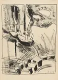 Karl Schmidt-Rottluff, Boote außer Dienst, 1923, Chalk lithograph