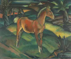 Harold Bengen, Zwei Fohlen, 1924, Oil on cardboard