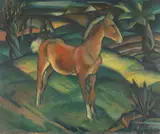 Harold Bengen, Zwei Fohlen, 1924, Oil on cardboard