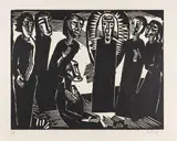 Karl Schmidt-Rottluff, Christus (Kristus) unter den Frauen, 1919, Woodcut