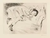 Max Liebermann, Kind auf Sofa liegend, 1921, Drypoint