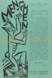 Conrad Felixmüller, Bedrücktsein im Atelier. Menschen. (In der Zeitschrift: Menschen Nr.1)
