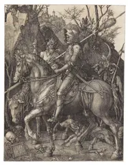 Albrecht Durer, Der Reiter (Ritter, Tod und Teufel), 1513, Engraving
