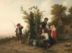 Johann Georg Meyer, Das Blindekuhspiel, 1868, Oil on canvas