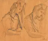 Mary Beale, Zugeschrieben - Figurenstudie, Chalk drawing