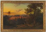 Otto Georgi, Blick auf Bethlehem mit Flucht nach Ägypten, 1856, Oil on canvas