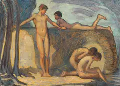 Badende Knaben by Ludwig von Hofmann, Ca. 1912, Pastel, sold Nov 2014