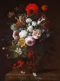Großes Blumenstillleben in einer Bronzevase by Gaspar Pieter II Verbruggen, 1693, Oil on canvas, sold Nov 2014
