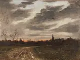 Paul Baum, Abendstimmung nach dem Regen am Weg nach Niedergrunstedt, 1884, Oil on canvas