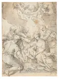 Hans Rottenhammer, Anbetung der Hirten, Um 1605-1608, Pen and ink drawing