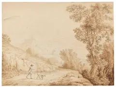 A Piperno by Jacob Philipp Hackert, 1782, Brush and ink drawing, sold Nov 2014
