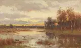 Marie Egner, Kleine Moorlandschaft in der Dämmerung