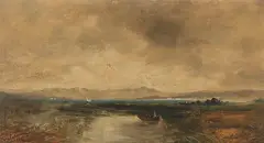 Eduard d. Ä. Schleich, Ansicht des Chiemsees, 1867, Oil on panel