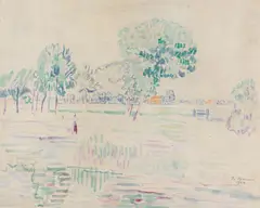 Holländische Wiesenlandschaft by Paul Baum, 1906, Watercolor, sold Nov 2014