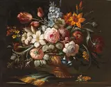 Zugeschrieben - Blumenstillleben in Prunkvase by Pier Francesco Cittadini Il Milanese, Ca. 1660/70, Oil on canvas, sold Nov 2014