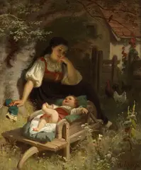 Mutterglück by Rudolf Epp, 1870, Oil on canvas, sold Nov 2014