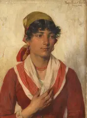 Carl Breitbach, Porträt der Rosina Ferrari, 1885, Oil on canvas