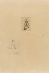 Félicien Rops, "Naiveté & Hermaphrodisme!", Pen and ink drawing
