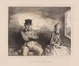 Honoré Daumier, En Chemin de Fer ... Un Voisin agréable